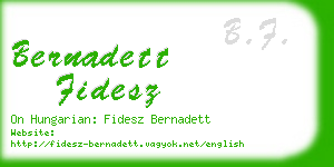 bernadett fidesz business card